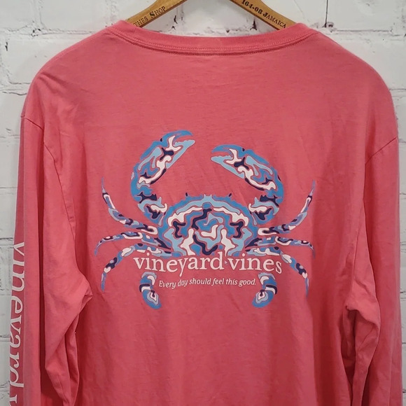 Vineyard Vines Long Sleeve T-Shirt Blue Crab Size M - Picture 9 of 13